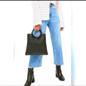 Light Wash Topshop Moto Cropped Wide Leg Jean